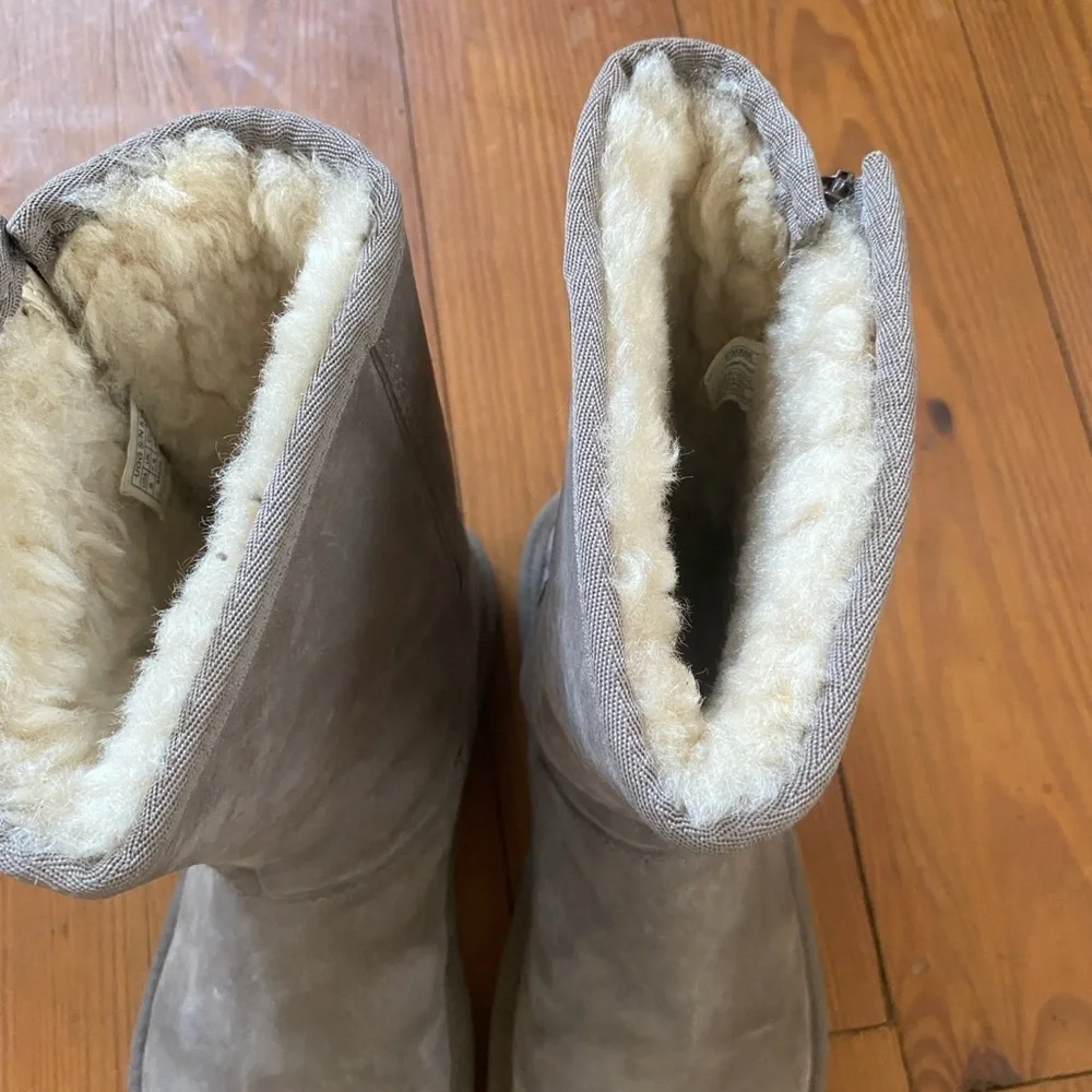UGG Alber Gray Water-Resistant Side Zip Winter Boots - Size 9